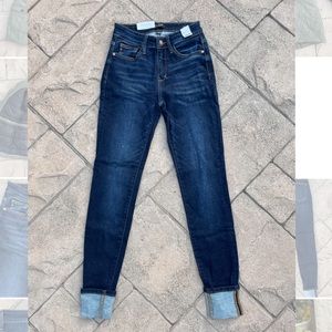 Judy Blue cuffed skinny/straight leg jeans size 26! BRAND NEW!!